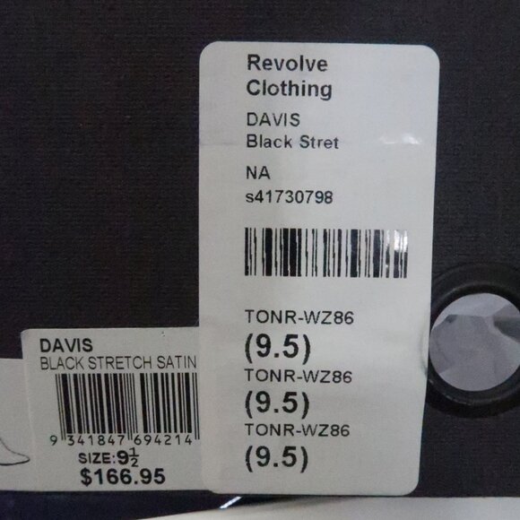 TONY BIANCO BLACK STRETCH SATIN DAVIS BOOTIES 4" HEEL SIZE 9.5 NIB - Picture 5 of 13